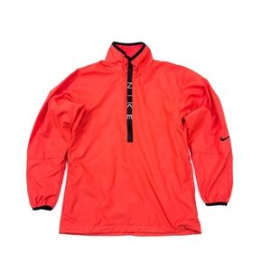 Nike Men’s Size S Windbreaker Warm Up Jacket 1/2 Zipper Orange